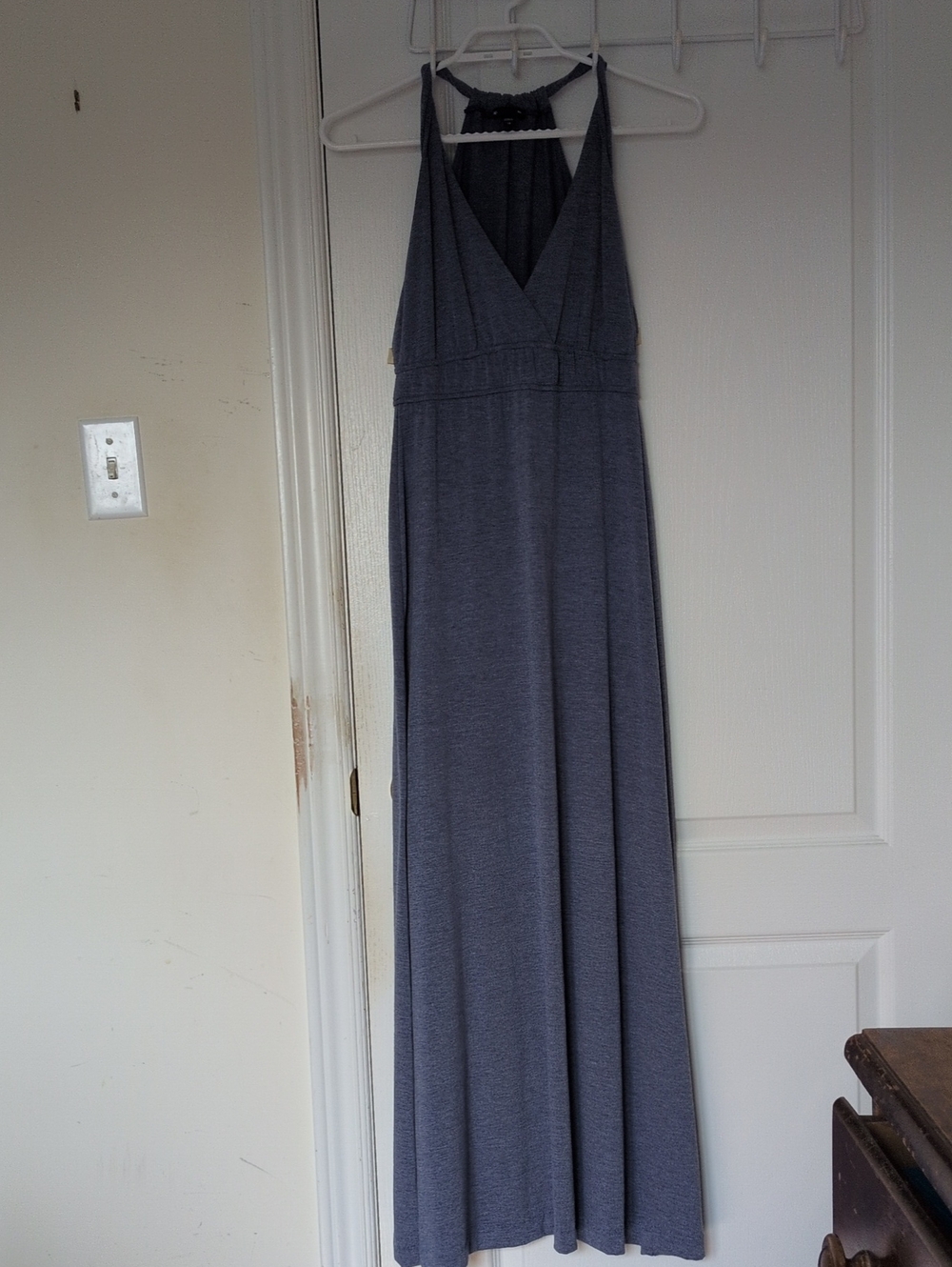 GAP Slate Blue Halter Maxi Dress